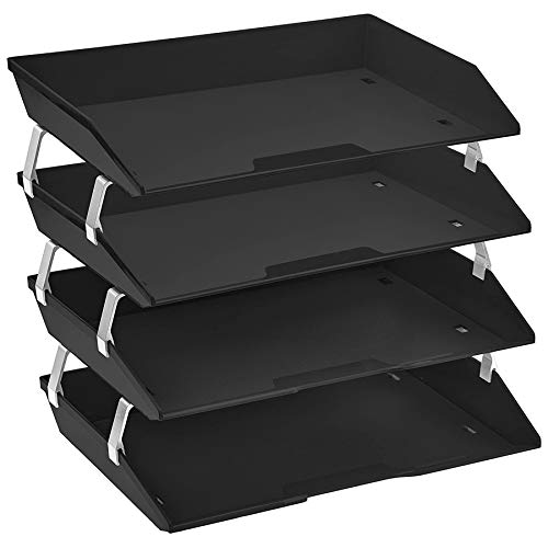 Acrimet Facility 4 Ebenen Briefablage Seiteneinschub, Letter Tray/A4, Desktop Datei Organizer, Kunststoff (Schwarz) von Acrimet