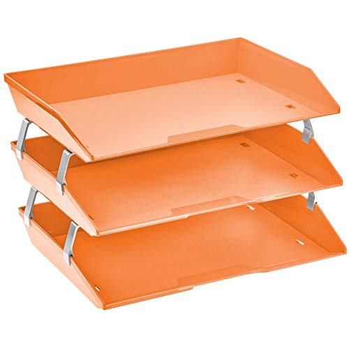 Acrimet Facility Briefablage dreifach Querformat Design (A4 Format) (Orange Zitrus) von Acrimet