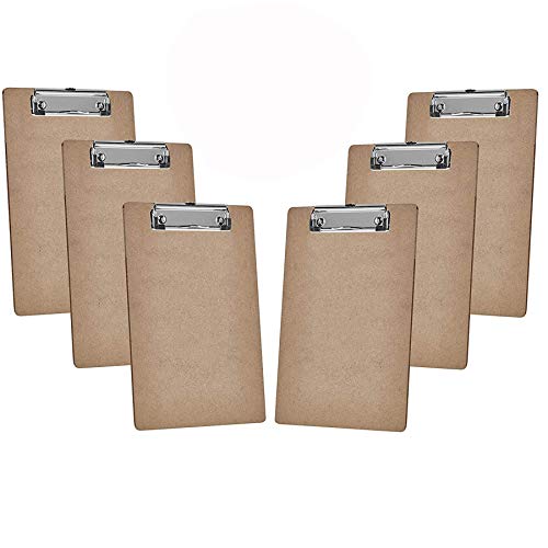 Acrimet Hartfaser Klemmbrett Buchstabe Größe A4 (33 x 23 cm) Holzfaser Flacher Metallklammer (6er-Pack) von Acrimet