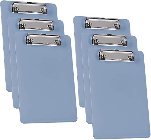 Acrimet Klemmbrett Memo (23.5 cm x 16 cm) Flacher Metallklammer (Blau Farbe) (Plastik) (6er-Pack) von Acrimet