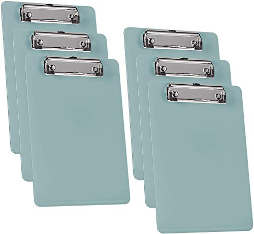 Acrimet Klemmbrett Memo (23.5 cm x 16 cm) Flacher Metallklammer (Grün Farbe) (Plastik) (6er-Pack) von Acrimet