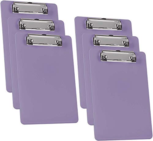 Acrimet Klemmbrett Memo (23.5 cm x 16 cm) Flacher Metallklammer (Violett Farbe) (Plastik) (6er-Pack) von Acrimet