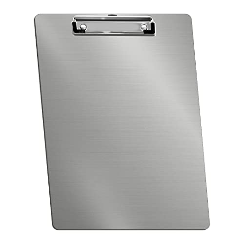 Acrimet Klemmbrett aus Aluminium, A4, 34,5 x 23,5 cm, flache Klemme, silberfarben, 1 Stück von Acrimet
