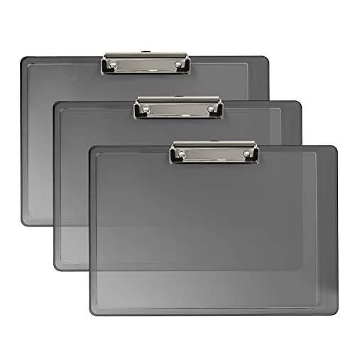 Acrimet Kunststoff-Klemmbrett im Querformat, Briefgröße A4, flaches Profil-Clip, 24,9 x 34,5 cm, rauchfarben, 3 Stück Acrimet Kunststoff-Klemmbrett im Querformat, Briefgröße A4, flaches Profil-Clip, 24,9 x 34,5 cm, rauchfarben, 3 Stück von Acrimet