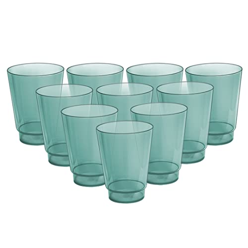 Acrimet Kunststoffbecher, wiederverwendbar, 300 ml (10 oz), Trinkbecher für Wasser, spülmaschinenfest, stapelbar, bruchsicher, langlebig (Farbe Transparent Grün) (10er-Set) von Acrimet