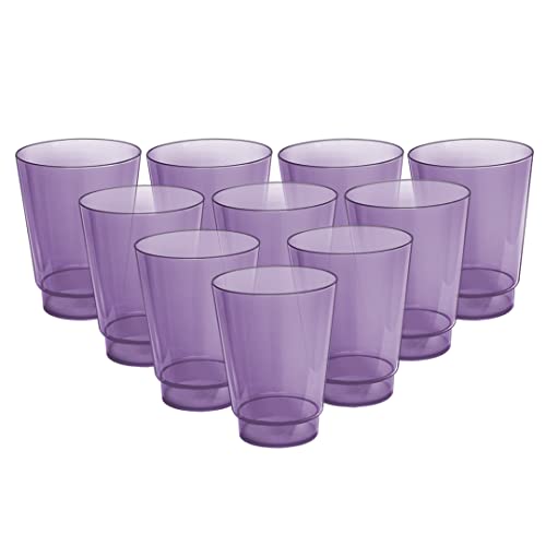 Acrimet Kunststoffbecher, wiederverwendbar, 300 ml (10 oz), Trinkbecher für Wasser, spülmaschinenfest, stapelbar, bruchsicher, langlebig (Farbe Transparent Lila) (10er-Set) von Acrimet