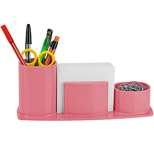 Acrimet Millennium Schreibtisch-Organizer für Bleistifte, Büroklammer, Becherhalter (Kunststoff) (mit Papier) (Rosa) von Acrimet