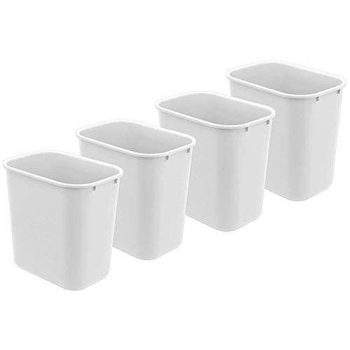 Acrimet Papierkorb, Schreibtischablage, 6,75 Gallonen/27 Quart/24 Liter (Plastik) (weiße Farbe) (Set aus 4) von Acrimet