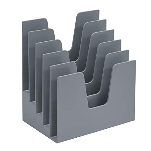Acrimet Schreibtisch Aktenordner Sortierer Neigung, Kunststoff, 5 Abschnitte für Pasten, Dokumente, Korrespondenz (Silber Farbe) von Acrimet