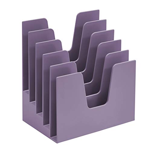 Acrimet Schreibtisch Aktenordner Sortierer Neigung, Kunststoff, 5 Abschnitte für Pasten, Dokumente, Korrespondenz (Violett Farbe) von Acrimet