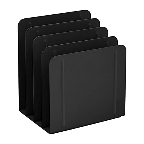 Acrimet Schreibtisch Metall Aktenordner Organizer, 4 Abschnitte, Büro- und Heimaktenverwaltungslösung (Schwarze Farbe) von Acrimet