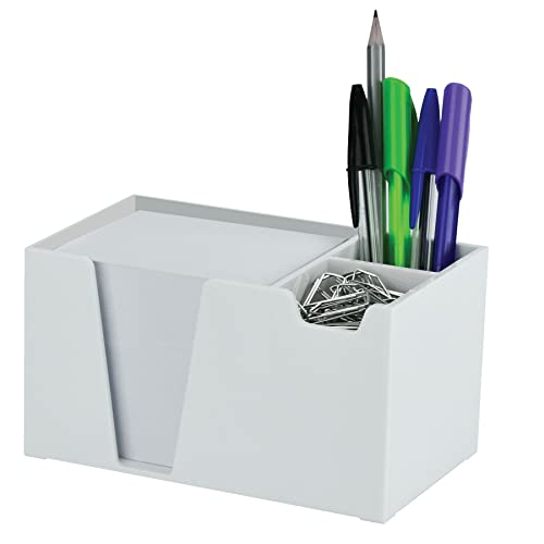 Acrimet Schreibtischorganizer für Notizblätter, Stifte und Büroklammern (Weiß) (Notizblätter enthalten) von Acrimet