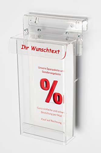 Acrylglastechnik Danier Wetterfeste Flyer- und Prospektbox mit Wunschtext von Acrylglastechnik Danier