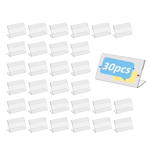 30 Stück Etikettenhalter aus transparentem Kunststoff, 8 x 4 cm, transparenter Etikettenhalter, Mini-Schilderhalter aus Acryl, Preis 30 Stück Etikettenhalter aus transparentem Kunststoff, 8 x 4 cm, transparenter Etikettenhalter, Mini-Schilderhalter aus Acryl, Preis von Acrylic