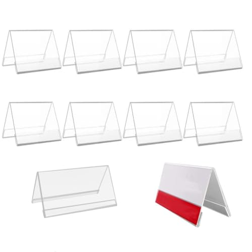 Acrylic 10 Stück Namensschilder für den Tisch, 9 x 6 cm, Etikettenhalter aus transparentem Acryl, Tischmenühalter, transparentes Acryl für Poster, Theken, Geschäfte, Bilderrahmen Acrylic 10 Stück Namensschilder für den Tisch, 9 x 6 cm, Etikettenhalter aus transparentem Acryl, Tischmenühalter, transparentes Acryl für Poster, Theken, Geschäfte, Bilderrahmen von Acrylic