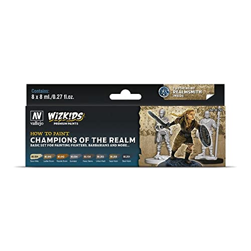 Acrylicos Vallejo 080250 Farb-Set, WizKids Champions of The Realm, 8 x 8 ml Modellbau, verschieden, 1 Count (Pack of 1) von Acrylicos Vallejo