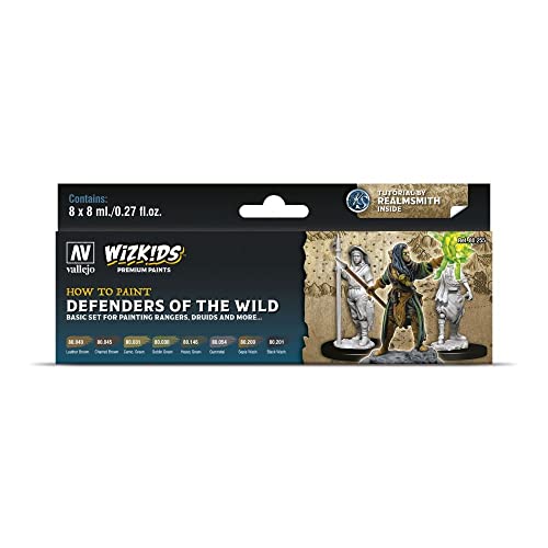 Acrylicos Vallejo 080255 Farb-Set, WizKids Defenders of The wild, 8 x 8 ml Modellbau, verschieden, 8 ml (8er Pack) von Vallejo