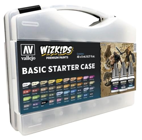 Acrylicos Vallejo 080260 WizKids Basic Start-Set Modellbau, verschieden, 8 ml (40er Pack) von Vallejo