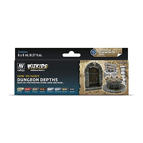 Acrylicos Vallejo 214959 80251 Farb-Set, WizKids Dungeon Depths, 8 x 8 ml Modellbau von Vallejo