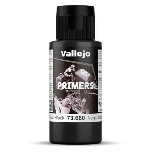 Acrylicos Vallejo VJ73660 60 ml Gloss Black Primer Metallfarbe von Vallejo