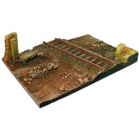 Diorama-Sockel, 31x21 cm, Landstraße mit Bahnübergang von Acrylicos Vallejo