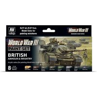 Farb-Set, Britische Panzerung und Infanterie, WWIII (8x17ml) von Acrylicos Vallejo