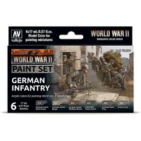 Farb-Set, Deutsche Infanterie, WWII (6x17ml) von Acrylicos Vallejo