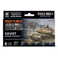 Farb-Set, Sowjetische Panzerung und Infanterie, WWII (6x17ml) von Acrylicos Vallejo