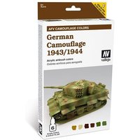 Deutsche Tarnung 1943/44 - Farbset - 6 x 8 ml von Acrylicos Vallejo