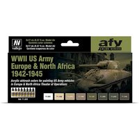 WWII US Army Europa & Nordafrika, 1942 - 1945 - Farbset von Acrylicos Vallejo