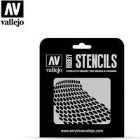 Schablone, verzerrte Wabe von Acrylicos Vallejo