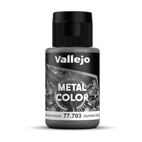 Acrylicos Vallejo VJ77703 Metallfarbe, dunkles Aluminium, 32 ml Acrylicos Vallejo VJ77703 Metallfarbe, dunkles Aluminium, 32 ml von Vallejo