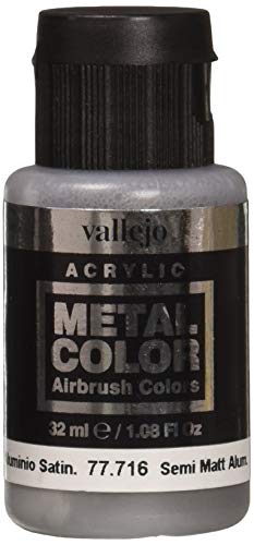 acrylicos Vallejo (32 ml "Semi Matt Aluminium" Metall Farbe von Acrylicos Vallejo