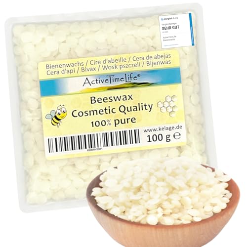 ActiveTimeLife® Bienenwachs Pastillen Bio weiß | Premium | 200 g ideal für Kosmetik Kerzen Cremes Salben Seifen Wachstücher - Nachfüllpack von ActiveTimeLife