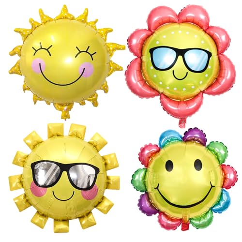 4 Stück Sonne Folienballon Geburtstag, XXL Sonne Luftballons Kindergeburtstag Deko für Sonne Thema Party Geburtstagsparty 4 Stück Sonne Folienballon Geburtstag, XXL Sonne Luftballons Kindergeburtstag Deko für Sonne Thema Party Geburtstagsparty von Actsime
