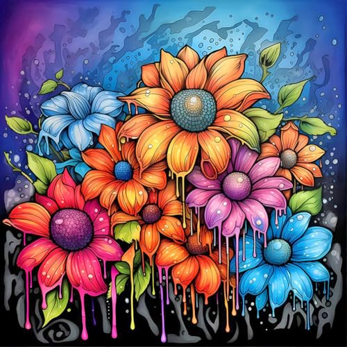 Acudotr Blume Diamond Painting Erwachsene Set, 5D Diamant Painting Kits Bilder für Erwachsene, DIY Diamant Malerei Diamond Art Kits Set für Wanddekor, 30x30cm von Acudotr