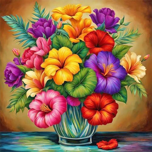 Acudotr Diamond Painting Erwachsene Set, 5D Diamant Painting Kits Bilder für Erwachsene, DIY Diamant Malerei Diamond Art Kits Set für Wanddekor, Blume, 30x30cm von Acudotr