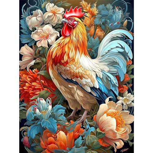 Acudotr Diamond Painting Erwachsene Set, 5D Diamant Painting Kits Bilder für Erwachsene, DIY Diamant Malerei Diamond Art Kits Set für Wanddekor, Hahn, 30x40cm Acudotr Diamond Painting Erwachsene Set, 5D Diamant Painting Kits Bilder für Erwachsene, DIY Diamant Malerei Diamond Art Kits Set für Wanddekor, Hahn, 30x40cm von Acudotr