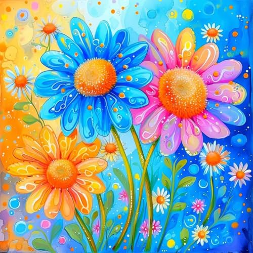 Acudotr Diamond Painting Erwachsene Set, Blume 5D Diamant Painting Kits Bilder für Erwachsene, DIY Diamant Malerei Diamond Art Kits Set für Wanddekor, 30x30cm von Acudotr