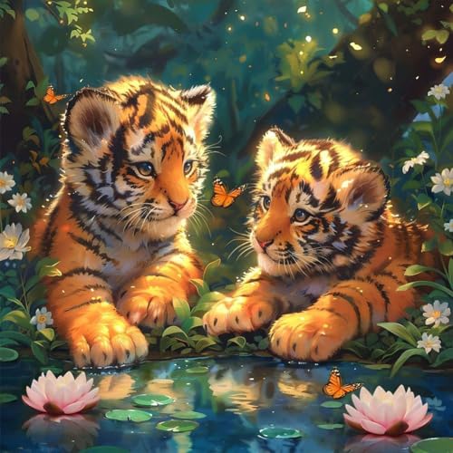 Acudotr Tiger Diamond Painting Erwachsene Set, 5D Diamant Painting Kits Bilder für Erwachsene, DIY Diamant Malerei Diamond Art Kits Set für Wanddekor, 30x30cm Acudotr Tiger Diamond Painting Erwachsene Set, 5D Diamant Painting Kits Bilder für Erwachsene, DIY Diamant Malerei Diamond Art Kits Set für Wanddekor, 30x30cm von Acudotr