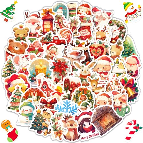 Acuiwer 100 x Weihnachtsaufkleber mit Cartoon-Motiv, für Wasserflaschen, Snowboard, Laptop, Gepäck, Motorrad, Fahrrad, Kühlschrank, Kinder, Teenager Acuiwer 100 x Weihnachtsaufkleber mit Cartoon-Motiv, für Wasserflaschen, Snowboard, Laptop, Gepäck, Motorrad, Fahrrad, Kühlschrank, Kinder, Teenager von Acuiwer