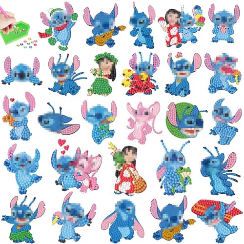 Acuiwer 27 Stück Diamantmalerei Kinder Diamond Painting Set Cartoon Theme Diamant Malerei Kits für Kinder Geburtstags Geschenk für Jungen Mädchen von Acuiwer