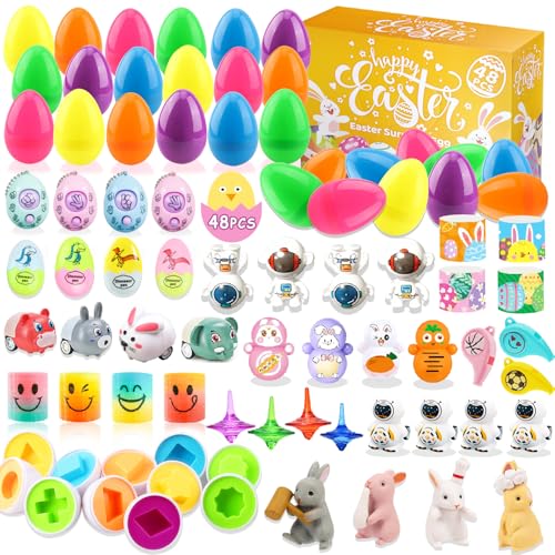 Acuiwer Ostereier Gefüllt 48 Stück Ostereier Plastik Ostereier zum Befüllen für die Osterjagd Ostereier Gefüllt mit 6 Passender Eier & 42 Kinder Spielzeug Ostern überraschungsei Geschenke für Kinder Acuiwer Ostereier Gefüllt 48 Stück Ostereier Plastik Ostereier zum Befüllen für die Osterjagd Ostereier Gefüllt mit 6 Passender Eier & 42 Kinder Spielzeug Ostern überraschungsei Geschenke für Kinder von Acuiwer