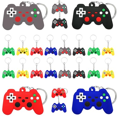 Acuiwer Schlüsselanhänger für Cartoon Mitgebsel Kindergeburtstag Party Geschenke Schlüsselanhänger Kinder Geburtstag Mitgebsel Gefälligkeiten Schulanfang (Games-24pcs) von Acuiwer