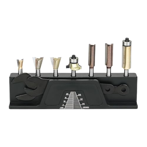 Acunny Bohrerhalter, Fräserhalter | 6,35 mm Bohrer Finishing Stand 7 Loch Bohrmaschine Finishing Holder Magnetic Trimmer Organizer Aluminiumlegierung für Lagerung von Acunny