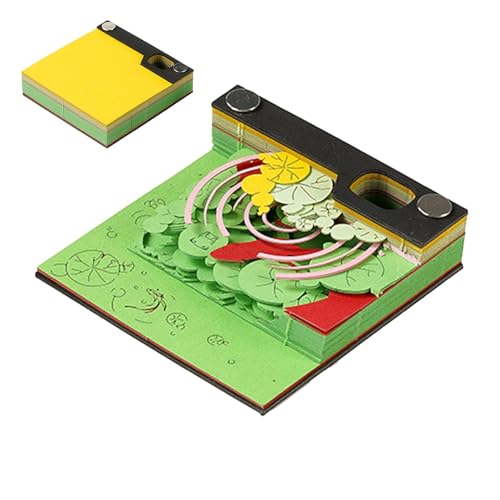 Acunny Haftnotizen, Haftnotizkalender, kreativer Notizblock aus geschnitztem Papier | Illustrationsblock aus handgerissenem Papier mit Displaybox für von Acunny