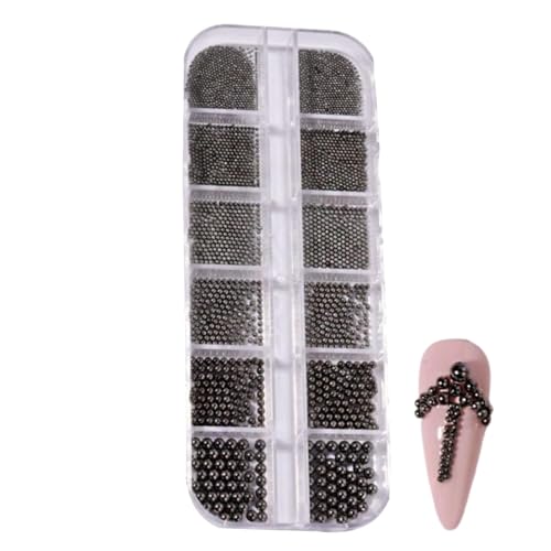 Acunny Kleine Nagelperlen, kleine Perlen für Nägel, Nieten, 3D, gemischte Größen, winzige Maniküre, Silber, Gold, Gold, Kaviarperlen, Dekorationen für Schmuck Acunny Kleine Nagelperlen, kleine Perlen für Nägel, Nieten, 3D, gemischte Größen, winzige Maniküre, Silber, Gold, Gold, Kaviarperlen, Dekorationen für Schmuck von Acunny