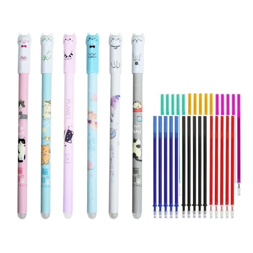 Acunny Löschbare Gelschreiber, niedlich, Kugelschreiber, 0,5 mm, Katzenmotiv, für Schüler, Schriftsteller, Meetings, Klassenzimmer Acunny Löschbare Gelschreiber, niedlich, Kugelschreiber, 0,5 mm, Katzenmotiv, für Schüler, Schriftsteller, Meetings, Klassenzimmer von Acunny