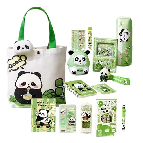 Acunny Niedliches Schreibwaren-Set | Panda-Federmäppchen mit magnetischem Lesezeichen und Brosche – inkl. Radiergummi, Notizbücher, Stifte, Lineale, Haftnotizen für Klassenzimmer, Studium Acunny Niedliches Schreibwaren-Set | Panda-Federmäppchen mit magnetischem Lesezeichen und Brosche – inkl. Radiergummi, Notizbücher, Stifte, Lineale, Haftnotizen für Klassenzimmer, Studium von Acunny