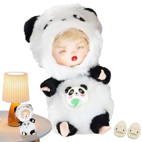 Acunny Plüschtier – kleine Simulation – Reborn-Puppen mit abnehmbarer Panda-Kleidung, niedliche realistische Puppen, kleine Puppen für Mädchen, und von Acunny